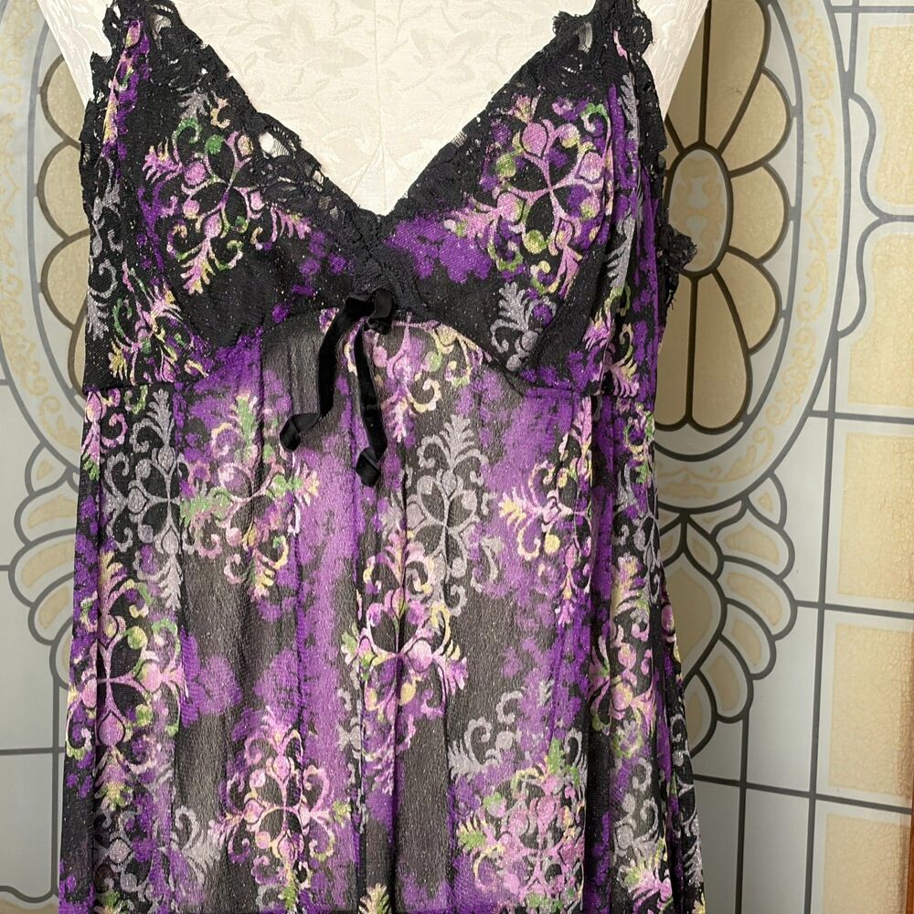 Cacique Baby Doll Sheer Lingerie Slip Dress Whimsygoth Pin Up Plus Size 22/24 - Picture 5 of 14